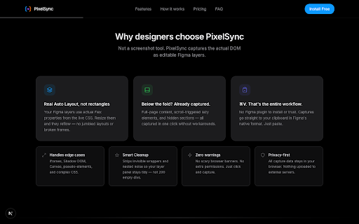 PixelSync - Web to Figma in One Click :: Capture any web page to Figma with pixel-perfect accuracy