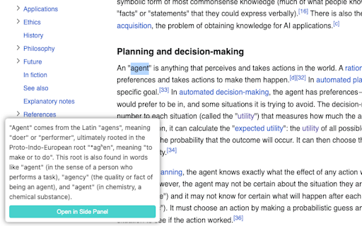 Origin ai :: Enhance your reading experience by analyzing selected words. Get instant access to meanings, etymology, usage examples and synonyms.