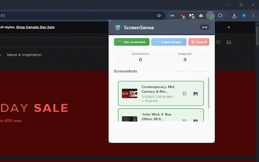 ScreenSense :: Capture and analyze screenshots with AI-powered explanations