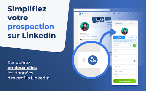 Axonaut :: L'extension Axonaut pour Linkedin vous permet en quelques clics d'alimenter votre CRM en créant directement une fiche contact.