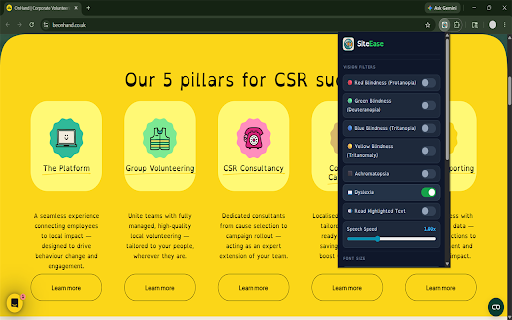 Site Ease :: Site Ease is a tool designed to enhance web accessibility for individuals with visual impairments and color blindness.
