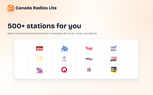Canada Radios Lite: +560 Live Radio Stations Ad-Free :: Listen to Canadian radio stations live, ad-free, and hassle-free.