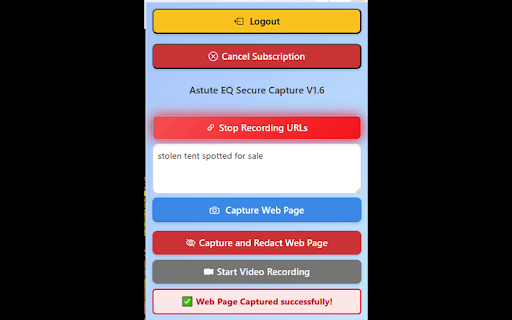 Astute EQ Secure Redaction, Web Page, Video and URL Capture :: Astute EQ Secure Redaction, Web Page, Video and URL Capture V1.6