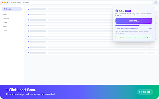 Privzr Inbox Scanner :: Scans locally which companies reach your inbox — Gmail, Outlook and Yahoo, fully automated. No emails leave your device.
