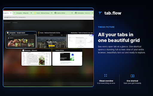 tab.flow - Visual Tab Manager & AI Assistant :: Visual tab grid + AI assistant to organize, search, and manage all your tabs instantly. Press Alt+Q to never lose a tab again.