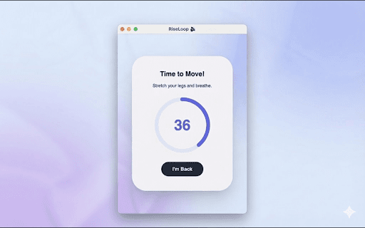 RiseLoop: Stand Up Timer & Break Reminder :: The automatic break timer to fix posture. Reminds you to stand up, stretch, and move with a seamless auto-restart loop.