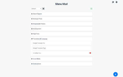 Menu Mod :: Create custom context menu items to perform actions on selected text, links, images and more on any website.