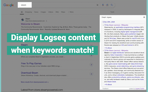 Logseq Copilot :: Logseq Copilot, Connect with you logseq API server, bring your information when you browsing.
