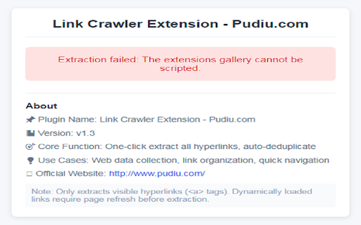 Link Crawler Extension :: One-click extract all hyperlinks from current page, auto remove duplicates