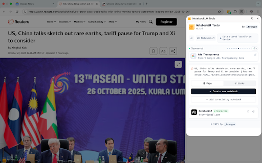 NotebookLM Tools :: Browser extension for NotebookLM productivity tools and utilities.