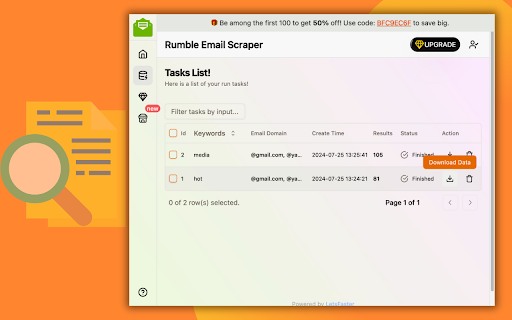 Rumble Email Scraper :: One-click scrape emails from Rumble specific profile from search engine based on your keyword as Excel/CSV/JSON/HTML/XML file.