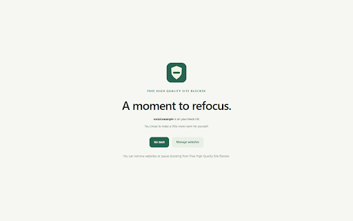 Free High Quality Site Blocker :: Block distracting websites. Quickly add, remove, search, or pause your block list. Everything stays in this browser.