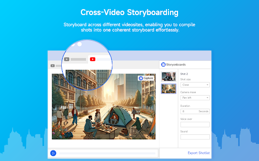 Storyonboards: Shot list Frame Master,Video screenshot and annotation :: Easily capture screenshots as you watch videos online, add professional annotations for each frame and organize them into a shotlist