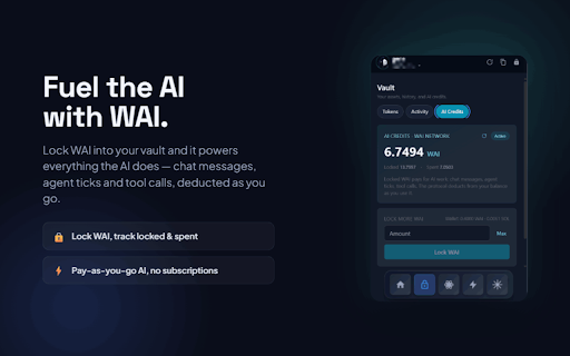 WalletAI :: A self-custody Solana wallet with a built-in AI assistant and autonomous agents, powered by the Tenseuron compute network.