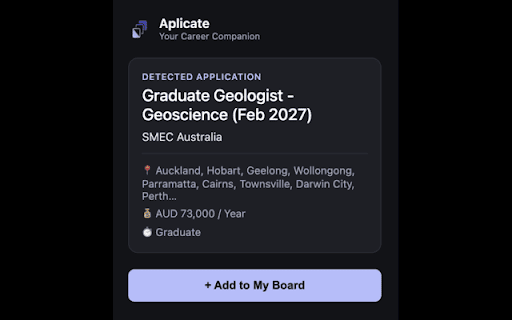 Aplicate - Automated Job Application Tracker :: Aplicate Extension