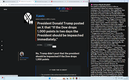 DeepFake News Detector :: Detect fake news with AI-powered analysis using a cloud server. This extension uses affiliate ads to support development.