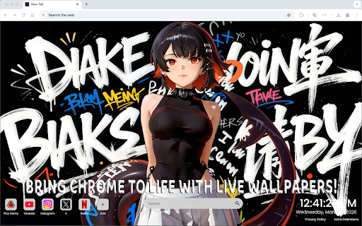 Ellen Joe Graffiti Zenless Zone Zero Live Wallpaper :: One of the most epic anime game live wallpapers for Chrome – featuring Ellen Joe from Zenless Zone Zero.