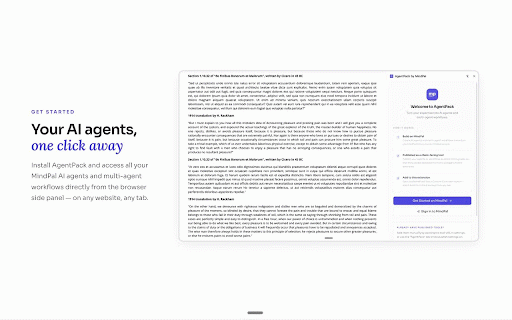 AgentPack by MindPal :: Turn your expertise into AI agents that follow you everywhere on the web.