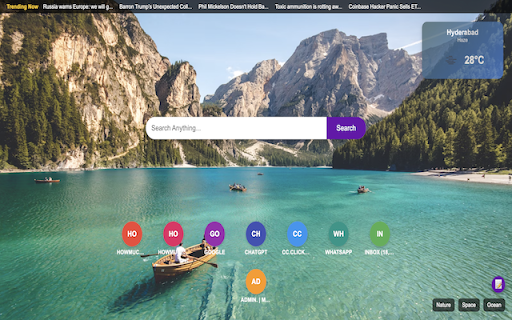 Smart New Tab :: A Yahoo search partner extension delivering live news, weather, customizable backgrounds, quick-access sites, and a notes widget.