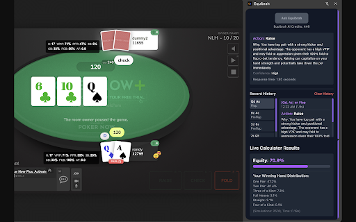 PokerNow HUD, Calculator, and more! - Equibrah :: Improve at poker instantly with Equibrah – dominate your Poker Now games and crush your friends today!