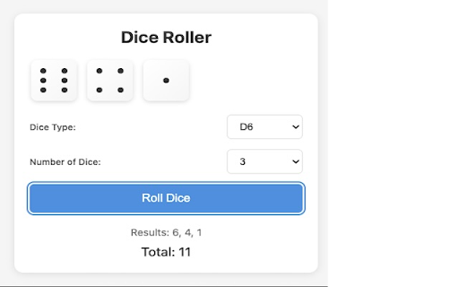 Dice Roller :: A clean and sleek dice roller with animations
