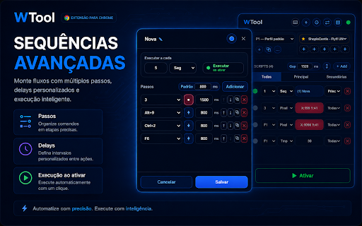 WTool Beta :: Automatize ações no navegador por tempo, sequências e detecção visual de pixels.