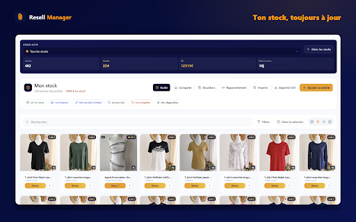 Resell Manager — Sync Vinted :: Synchronise annonces, achats et ventes Vinted avec Resell Manager (lecture seule).