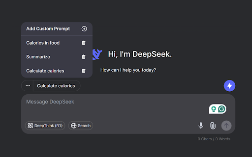 DeepSeek Bolt - Custom Prompts, Chat Export, & Speech To Text :: 💬 Enhance your DeepSeek experience with custom prompt templates, chat exports, and productivity tools.