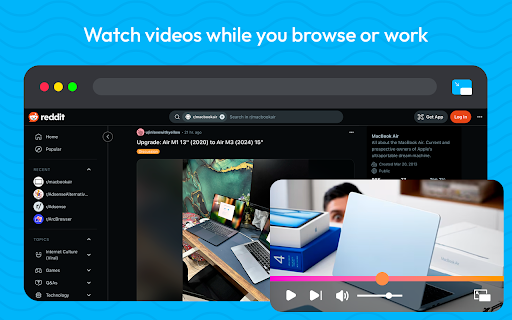 Picture-in-Picture - Pro Floating Player :: Floating video player for Web! Picture-in-Picture mode lets you watch videos in a floating window with full playback control.