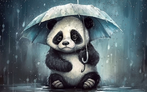 Sad Panda Live Wallpaper :: Transform your new tab with calming HD live wallpapers of cute pandas, bringing serenity and joy to your browsing experience.