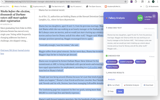 Fallacy Detector :: AI-powered detection of logical fallacies and cognitive biases in articles