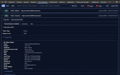 Auth Inspector (SAML & OIDC) :: DevTools panel to inspect SAML Requests/Responses and OIDC tokens locally.