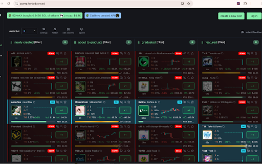 Rug Pull Detector :: Pump.fun extension that detects rug pulls in real time. Flags bundlers, mixers, linked wallets, spam tokens, and even social rugs.