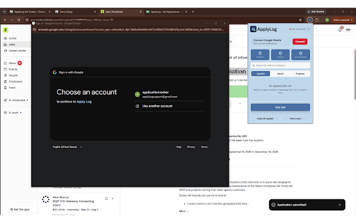 ApplyLog Job Tracker :: Track your job/internship applications and automatically sync them to Google Sheets!