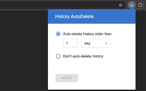 History AutoDelete :: Automatically delete Chrome history older than a set duration.