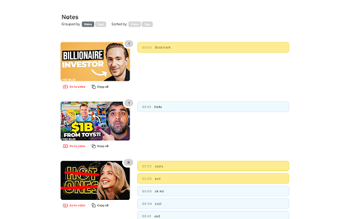 YouTube Notes Pro – Notes on YouTube for Content Creators :: Take notes on YouTube at the speed of thought.