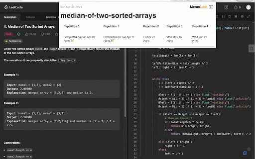 MemoLeet :: Improve your Leetcode performance with spaced repetition