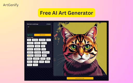 Free AI Art Generator - ArtGenify :: Create stunning AI art and images from text descriptions. Turn your ideas into amazing artwork.