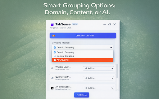 TabSense :: Tab organizer and research assistant.