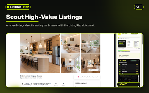 ListingRizz :: Scout Airbnb + Zillow listings, score fit, build walkthrough briefs. Creator unlocks vault sync; AI uses your OpenRouter key (BYOK).