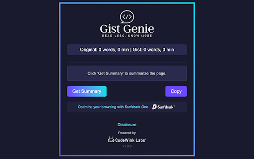 Gist Genie :: Summarize web pages with AI. Contains affiliate links that may earn commission at no cost to you when clicked or used for purchases.