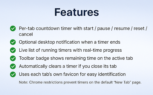 Auto Tab Timer :: Automatically closes tabs after a countdown.