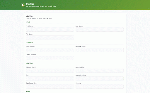 Profiller - Autofill & Fake Data :: Autofill web forms from your saved profile in one click. Right-click any field to insert a value or generate fake data.