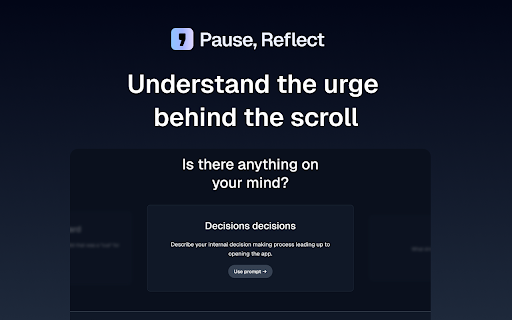 Pause, Reflect :: Add a short pause before your distractions for some time to reflect and check-in with yourself.