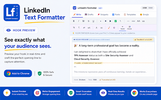 LinkedIn Text Formatter :: Format LinkedIn posts with bold, italic, bullets, templates and more — directly in the composer.