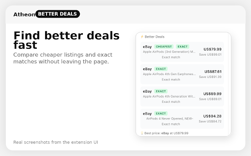 Atheon - AI Price Tracker :: Shopping assistant for price history, comparisons, discount checks, and alerts on supported stores.