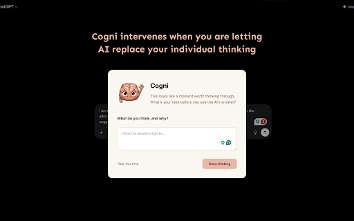 Cogni :: Your thinking companion for the AI age. Think before AI thinks for you.