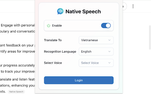 Native Speech: Pronunciation, Translation & Text to Speech :: Real-time AI speech assessment for speaking, listening, and translation. Practice selected text on any site.