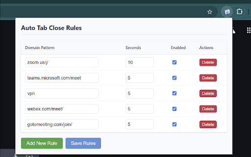 Auto Tab Close :: Automatically closes inactive tabs after a specified time