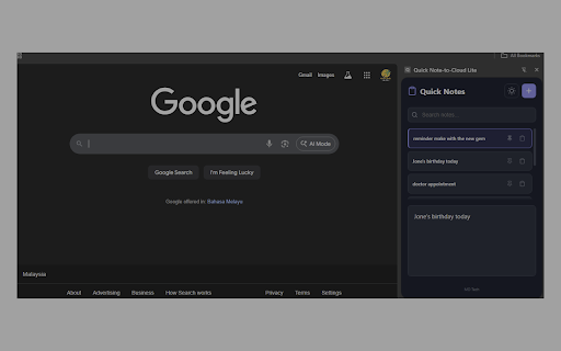 Quick Note-to-Cloud Lite :: A fast, simple notes sidebar for your browser.